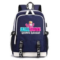 Рюкзак Фол Гайс (Fall Guys) синий с USB-портом №3