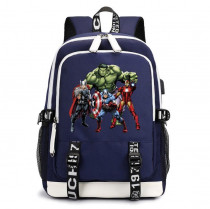 Рюкзак Мстители (Avengers) синий с USB-портом №11