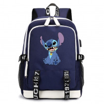 Рюкзак Стич синий с USB-портом №5