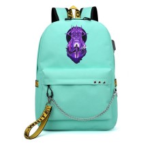 Рюкзак Поднятие уровня в одиночку (Solo Leveling) бирюзовый с цепью №1