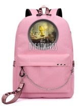 Рюкзак Маленькие кошмары - Little Nightmares розовый с цепью №4