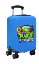 Чехол на чемодан S - Растения против зомби (Plants vs Zombies) синий №2