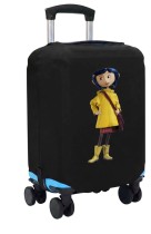 Чехол на чемодан M - Коралина (Coraline) черный №1