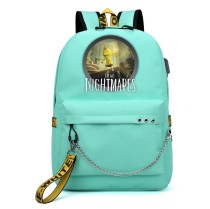 Рюкзак Маленькие кошмары - Little Nightmares бирюзовый с цепью №4
