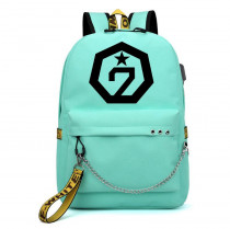 Рюкзак GOT7 бирюзовый с цепью №1