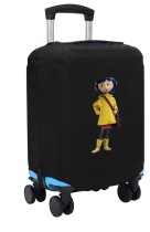 Чехол на чемодан L - Коралина (Coraline) черный №1