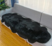 Шерстяной ковер черный (70х200см) 