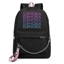Рюкзак логотип Эйфория (Euphoria) черный с цепью №1