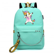 Рюкзак с Единорогом (Unicorn) бирюзовый с цепью №3