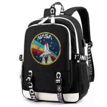Рюкзак ракета Наса (NASA) черный с USB-портом №3