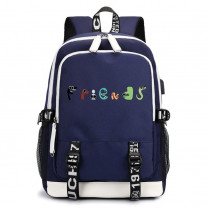 Рюкзак "Алфавит Лор" (Alphabet Lore) синий с USB-портом №1