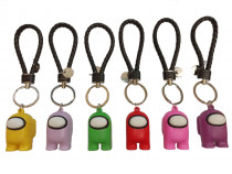 Набор Брелков фигурок Амонг Ас с чёрным ремешком (6шт.)