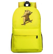 Рюкзак Капибара на скейте (Capybara) желтый №2