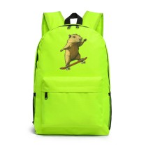 Рюкзак Капибара на скейте (Capybara) зеленый №2