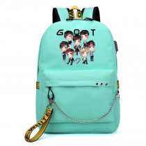 Рюкзак GOT7 бирюзовый с цепью №3