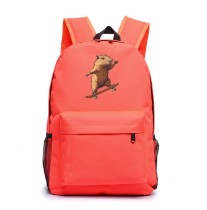 Рюкзак Капибара на скейте (Capybara) оранжевый №2