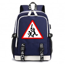 Рюкзак Техасская резня бензопилой (Кожаное лицо) синий с USB-портом №1