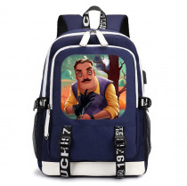 Рюкзак Привет сосед (Hello Neighbor) синий с USB-портом №1