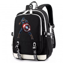 Рюкзак Капитан Америка (Avengers) черный с USB-портом №2
