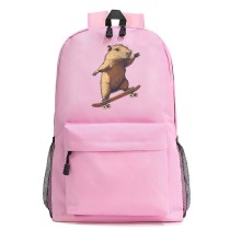 Рюкзак Капибара на скейте (Capybara) розовый №2