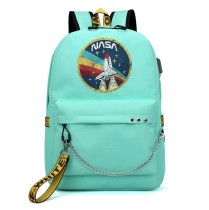 Рюкзак ракета Наса (NASA) бирюзовый с цепью №3