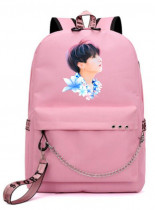 Рюкзак K-POP розовый с цепью №1