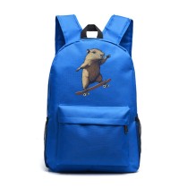 Рюкзак Капибара на скейте (Capybara) синий №2