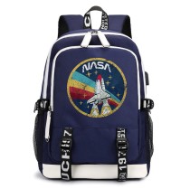 Рюкзак ракета Наса (NASA) синий с USB-портом №3