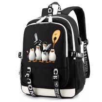 Рюкзак Пингвины из Мадагаскара (Madagascar) черный с USB-портом №1
