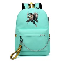 Рюкзак Оккоцу Юта и Рика (Jujutsu Kaisen) бирюзовый с цепью №3