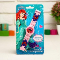 Часы наручные лего, Русалочка, Принцессы, с ремешком-конструктором