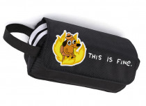 Пенал Собака в огне черный №1