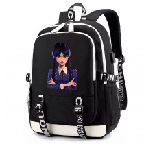 Рюкзак Уэнсдей  (Wednesday) черный с USB-портом №1