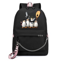 Рюкзак Пингвины из Мадагаскара (Madagascar) черный с цепью №1
