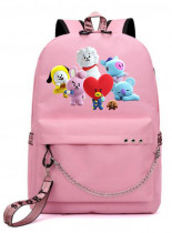 Рюкзак K-POP розовый с цепью №2