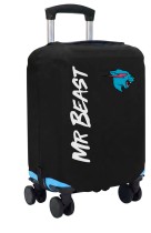 Чехол на чемодан M - Мистер Бист (MrBeast) черный №1