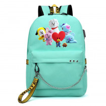 Рюкзак K-POP бирюзовый с цепью №2