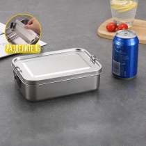 Стальной ланчбокс (два отделения 1400мл)