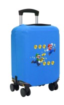 Чехол на чемодан M - Супер Марио (Super Mario) синий №1