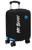 Чехол на чемодан L - Мистер Бист (MrBeast) черный №1