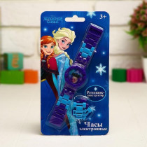 Часы наручные лего, Холодное сердце, с ремешком-конструктором