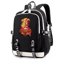 Рюкзак Кёджуро Ренгоку (Demon slayer) черный с USB-портом №6