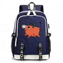 Рюкзак Человек-бензопила Почита (Chainsaw Man) синий с USB-портом №1