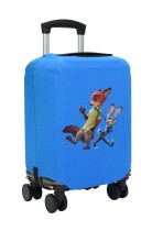 Чехол на чемодан S - Зверополис (Zootopia) синий №1