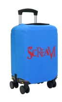 Чехол на чемодан S - Крик (Scream) синий №1