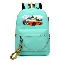 Рюкзак GTA San Andreas - Grand Theft Auto бирюзовый с цепью №3