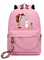 Рюкзак K-POP розовый с цепью №3