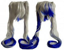 Парик с длинными косами для косплея бело-синий