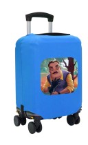 Чехол на чемодан M - Привет сосед (Hello Neighbor) синий №1