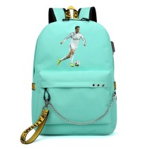Рюкзак Криштиану Роналду (Cristiano Ronaldo) бирюзовый с цепью №1